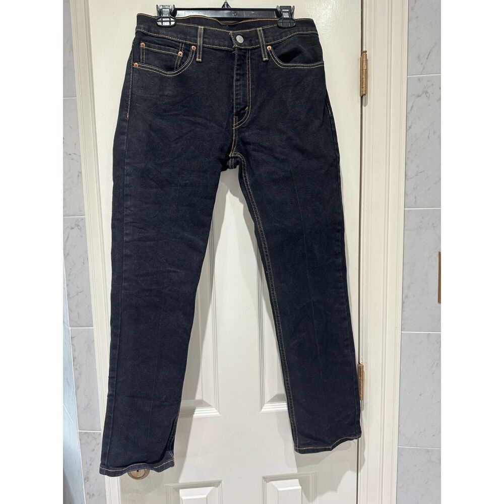Levi's 511 Slim Fit Jeans Dark Blue Wax Coated Finish Size 32x30 Gold Stitching